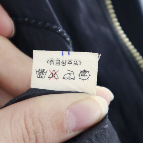 Embellished Full Zip Bomber Jacket Womens XL Navy Eclectic Dark Academia Unique - Picture 5 of 16